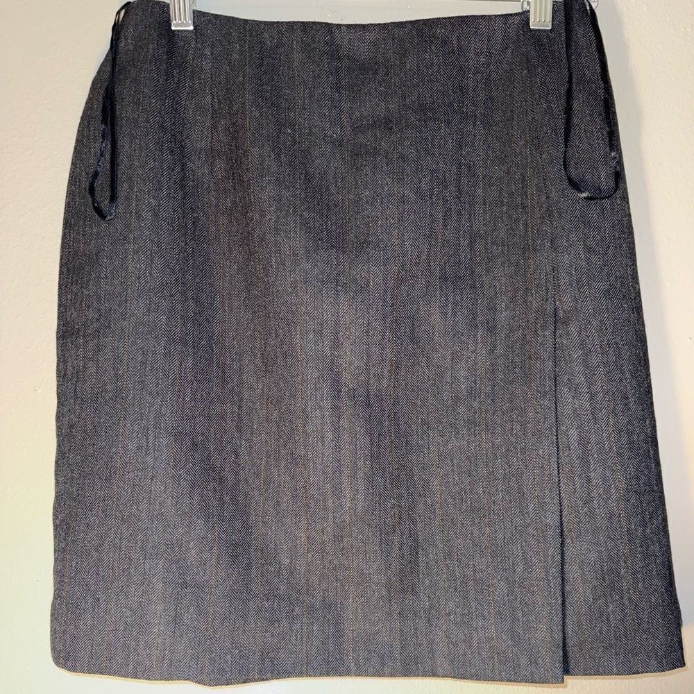 Lauren Ralph Lauren 100% worsted wool Charcoal Pencil Skirt academia vintage #71